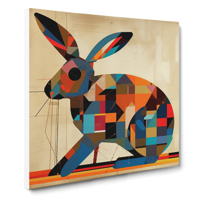 Rabbit Constructivism No.3 - Wrapped Canvas - Framed Print