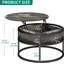 Table basse ronde à plateau relevable avec compartiment de rangement caché, conception moderne à 2 niveaux pour le salon, la décoration intérieure et le bureau, fabrication robuste avec mécanisme de levage en douceur