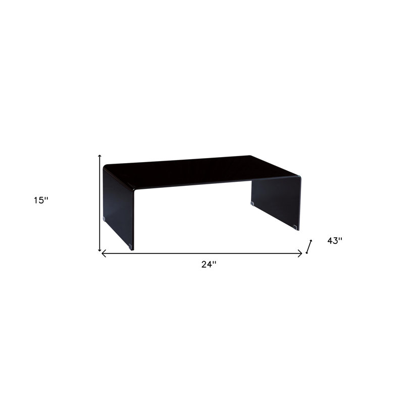Table basse 24 "en verre noir