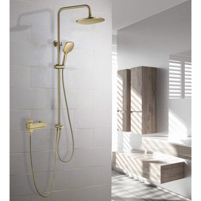 Complete Shower System, Brushed Gold