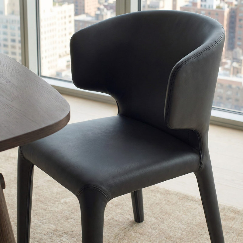 Milan Upholstered Dining Chair, Black