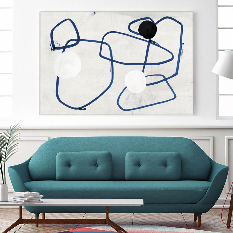 «Midblue I», reproduction d'art sur toile géante 72 po x 48 po, H 54 po x l 84 po x P 1,5 po