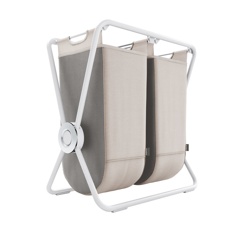 simplehuman double x-frame laundry hamper, matte black, 75" H x 72.70" W x 41.80" D, White