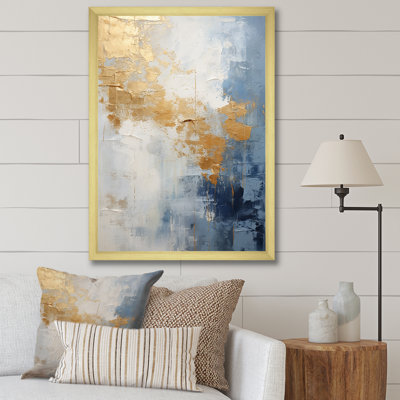 «Beige and Gold Simple Winter Landscape I», reproduction d'art sur toile