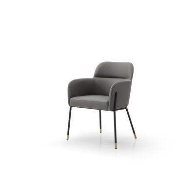18.5'' H Tufted Faux Leather Upholstered Armchair
