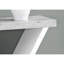Élégante console de bureau - Stratifié gris et blanc, table de salon contemporaine à surface rectangulaire et stratifié à base architecturale