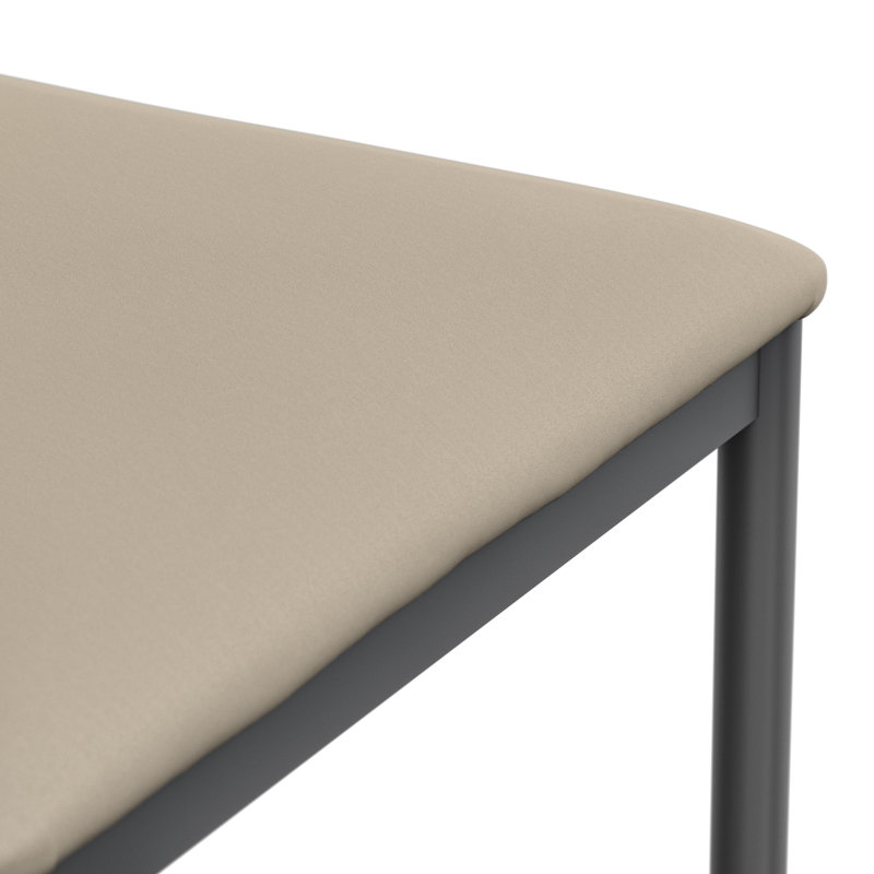 Marhill 18.1cm H Upholstered Side Chair, Beige Velvet, 4, Matte Black