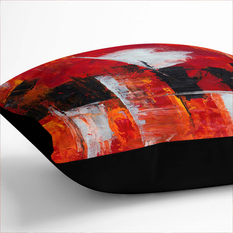 Abstract Square Throw Cushion, Black, 40 x 40 cm