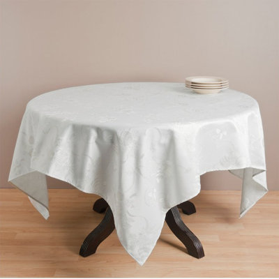 Christmas Design Jacquard Holiday Tablecloth 65" W
