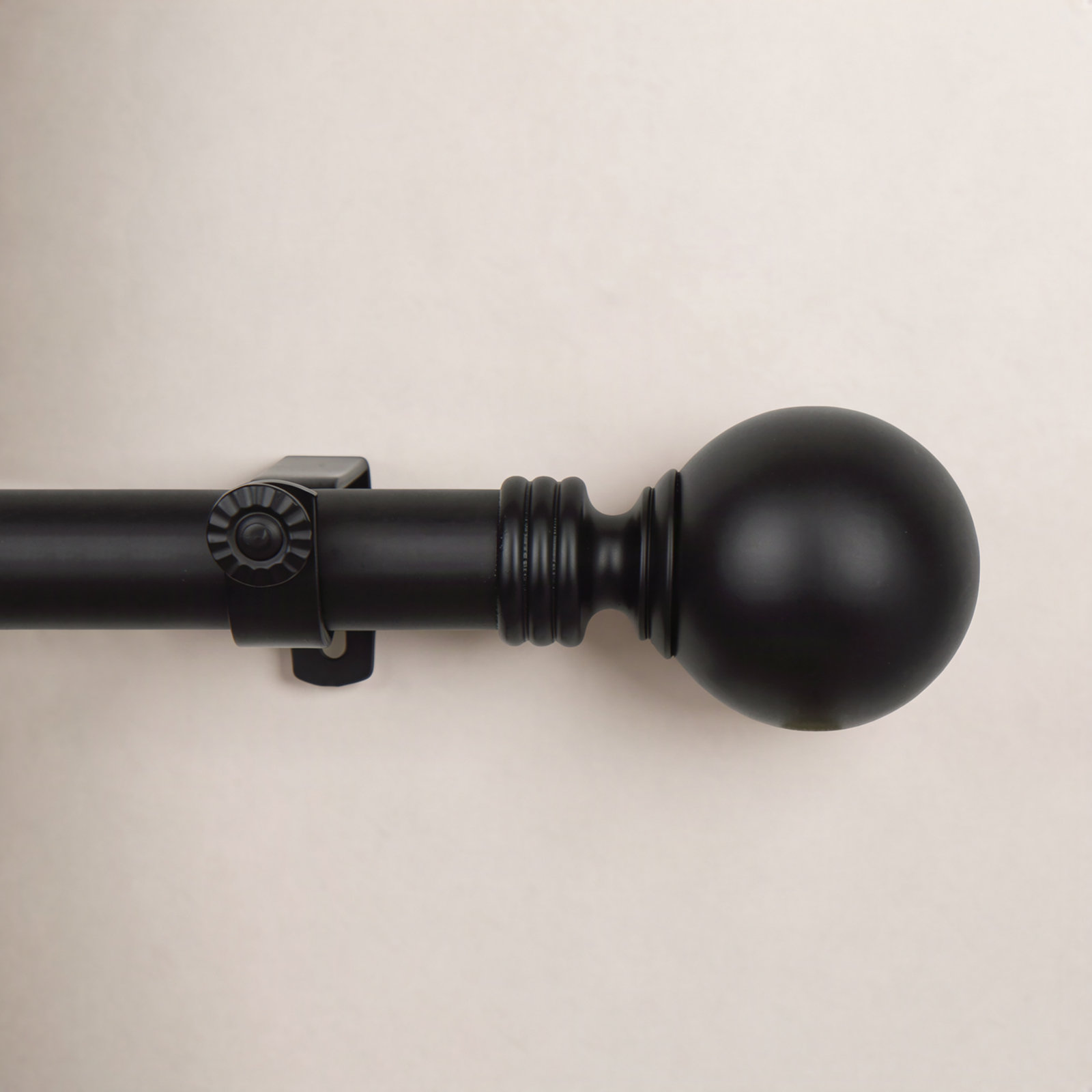 Orpha Single Curtain Rod, Black, 48" - 84"