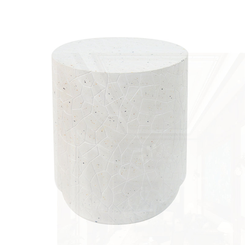 Outdoor Terrazzo Concrete Drum End Table