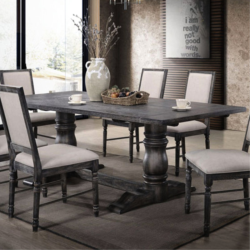 Table de salle à manger rectangulaire à tréteaux