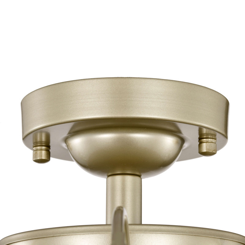 Silvia Brushed Silver-ish Champagne 6-Light 21.7" Daisy Flower Crystal Glass Flush Mount
