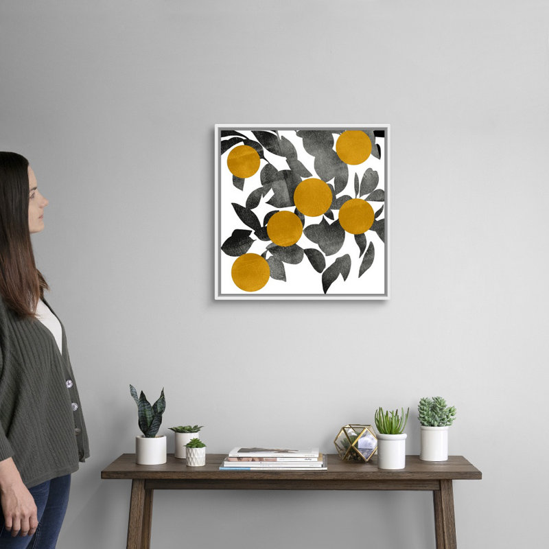 Art mural sur toile Shadow Branch IV, H 22 po x l 22 po, Toile avec cadre blanc
