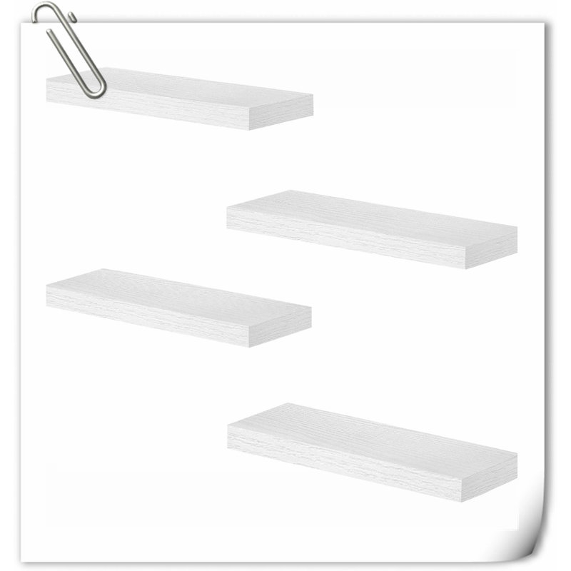 Wimer 4 Piece Solid Wood Floating Shelf, White