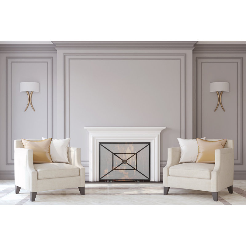 Royal Steel Fireplace Screen, Flat Black