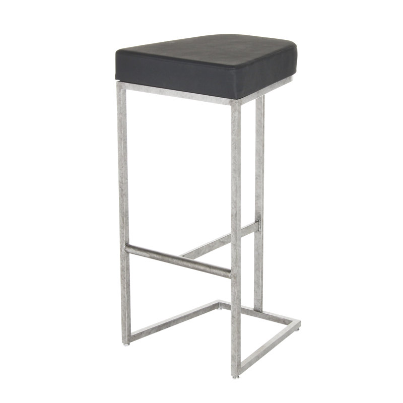 Patti's Stool, Bar Stool (30'' Seat Height), Royal Silver, Black