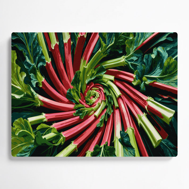 Légumes, art mural brun en métal à la rhubarbe, H 8 po x l 10 po