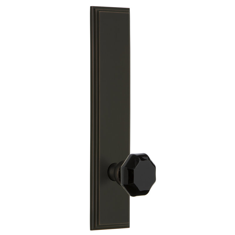 Carré' Tall Plate Lyon Door Knob, Timeless Bronze