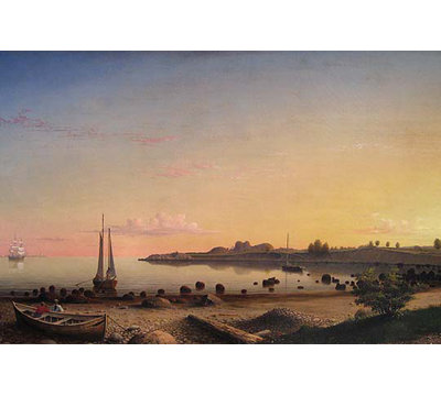 « scène fort » sur le port de gloucester-impression