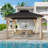11.6 FT.W × 11.6 FT.D Outdoor 2-Tier Steel Hard Top Patio Gazebo with Total Mesh Protection