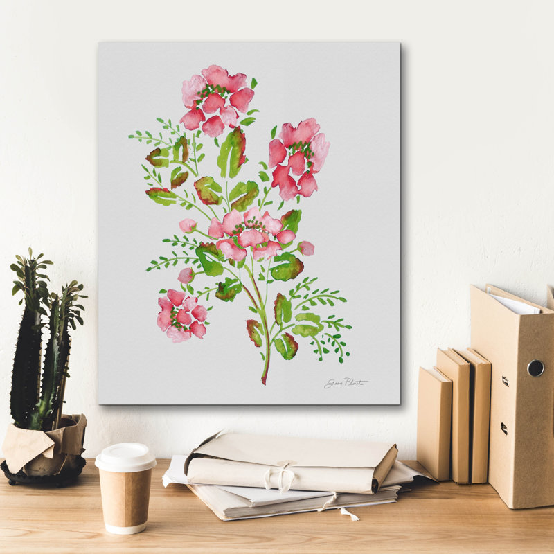 «Wild Rose Pink 2» par Jean Plout, art mural sur toile, H 24 po x l 20 po x P 0,75 po