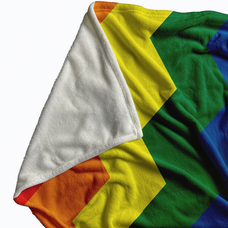Throw Blanket, 30" W x 40" L, Red/Yellow/Green