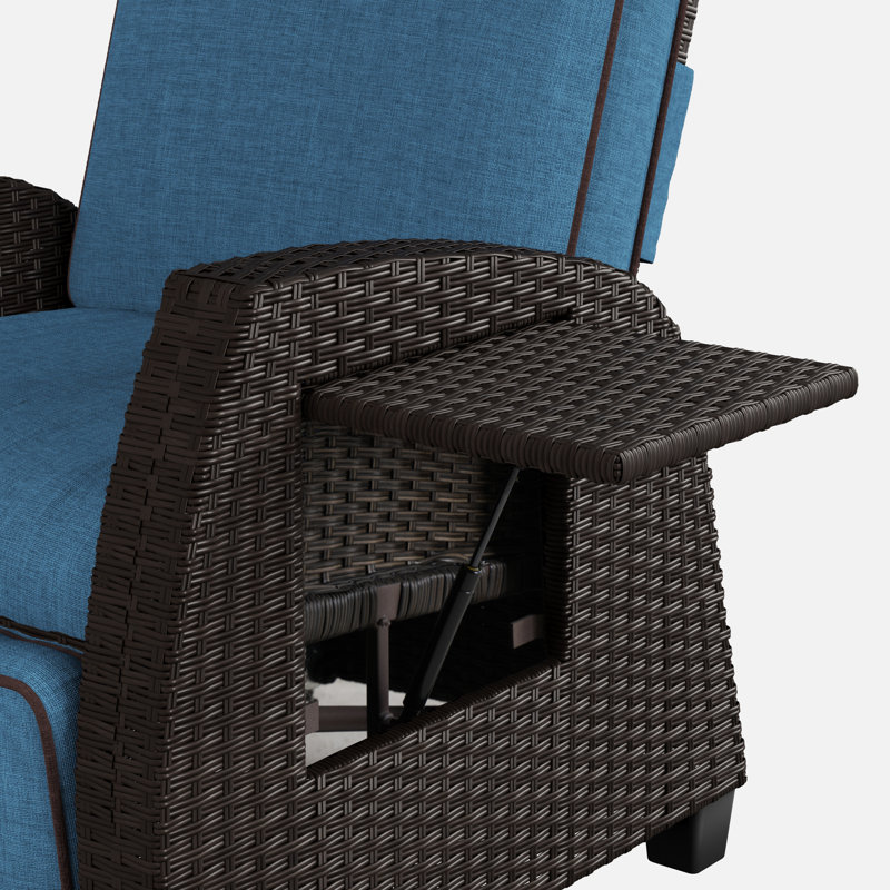 Wicker Outdoor Lounge Chair, Blue