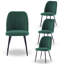 Velvet/Suede Upholstered Dining Chairs with Channel-Tufted Backrest and Metal Legs-1399642446-1559957794