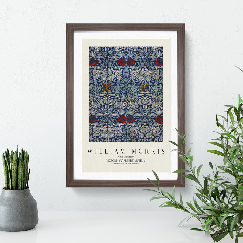 Tulip and Rose Vol.1 by William Morris - Framed Print, 36cm H x 27cm W x 2cm D, Walnut Framed