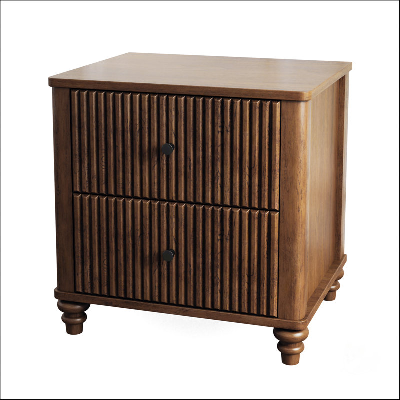 Fluted Nightstand, Walnut