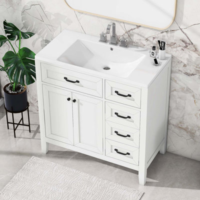 Versatile Bathroom Vanity with Stylish Sink and Ample Storage