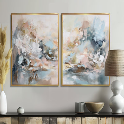 "Delicate Brushstrokes", peinture abstraite IV - "Abstract", reproduction d'art sur toile