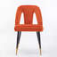 Ensemble de chaises de salle à manger rembourrées en velours avec dossier rembourré, pieds en métal-674880311