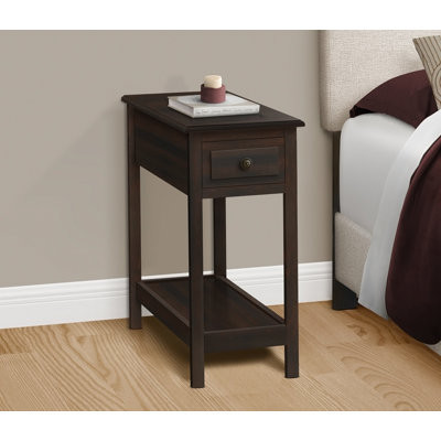 Table d'appoint, table de bout à 2 niveaux, table d'appoint, table de chevet étroite, chambre à coucher, tiroir de rangement