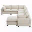 Canapé modulaire rembourré en U avec siège et rangement 7 places-129460600