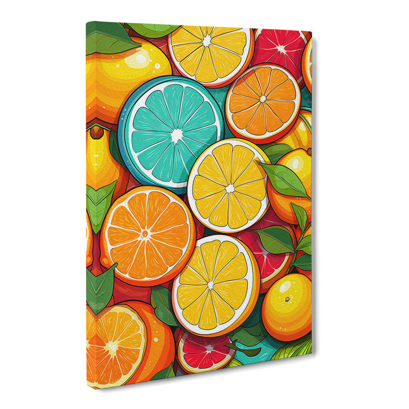 Citrus Fruits Line - Print, 76cm H x 50cm W x 3cm D