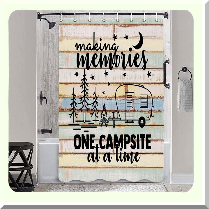 Retro Rustic RV Camper Shower Curtain - Perfect Fit for Travel Trailers