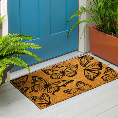 Harvest Blossom Monarch Butterfly Coir Mat, 36"x24"