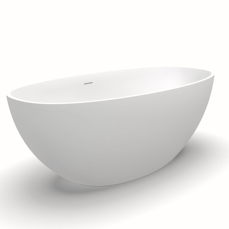 61" X 30" Freestanding Soaking Solid Surface Stone Resin Bathtub