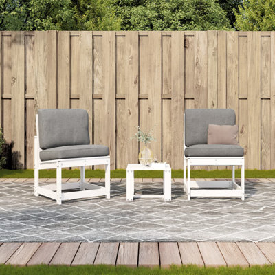 Ensemble de chaises de jardin d'extérieur en bois massif vidaXL 3 pièces