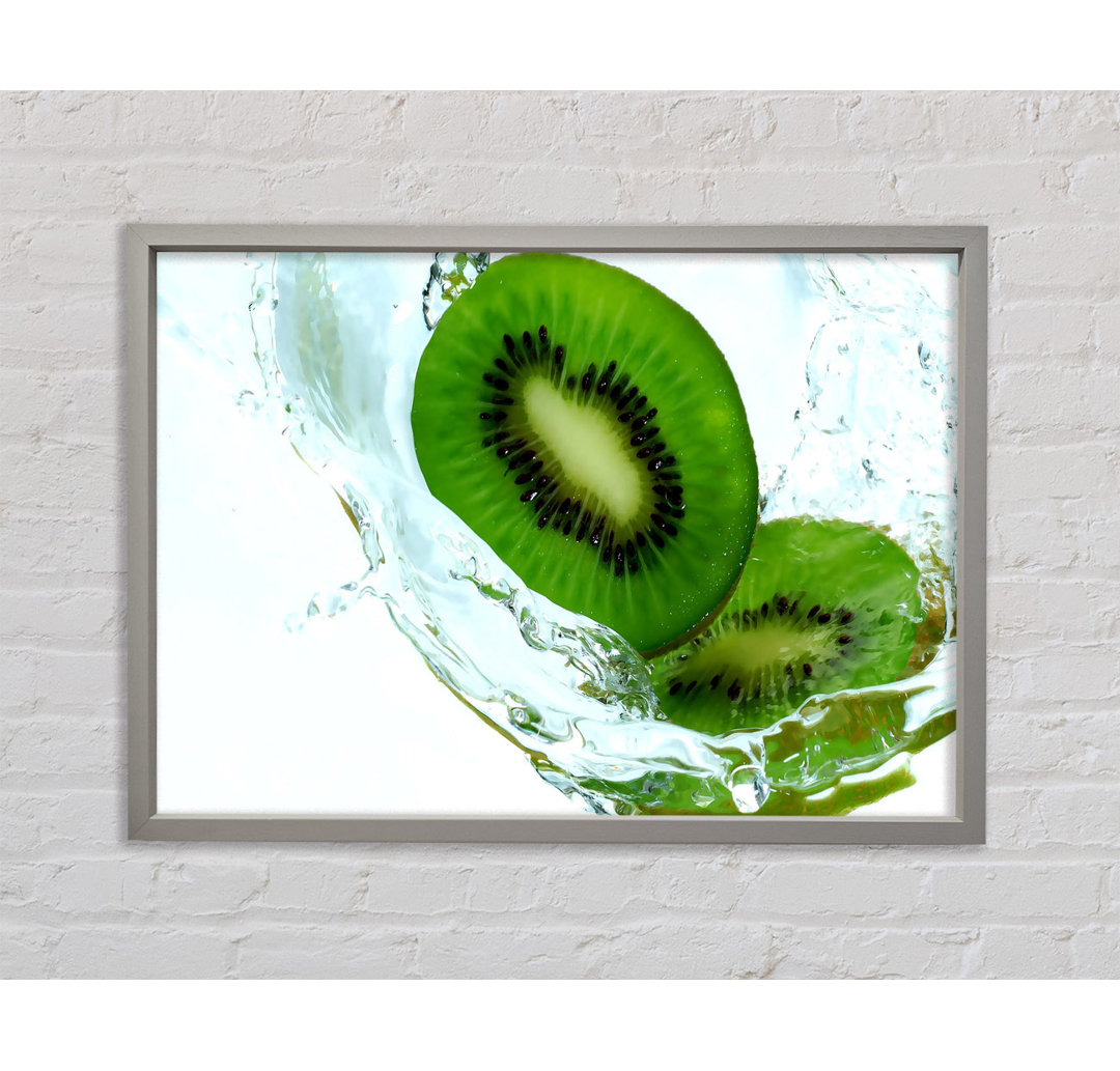 Fresh Kiwi Splash - Einzelner Bilderrahmen Kunstdrucke auf Leinwand