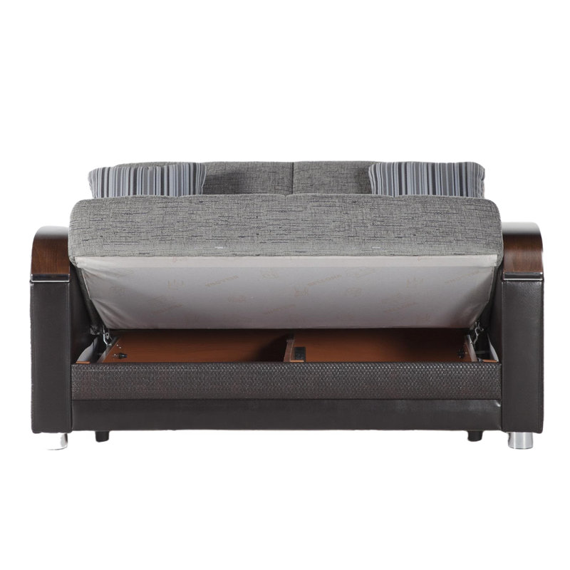 Kevian 61.4'' Upholstered Convertible Sofa, Gray 100% Polyester