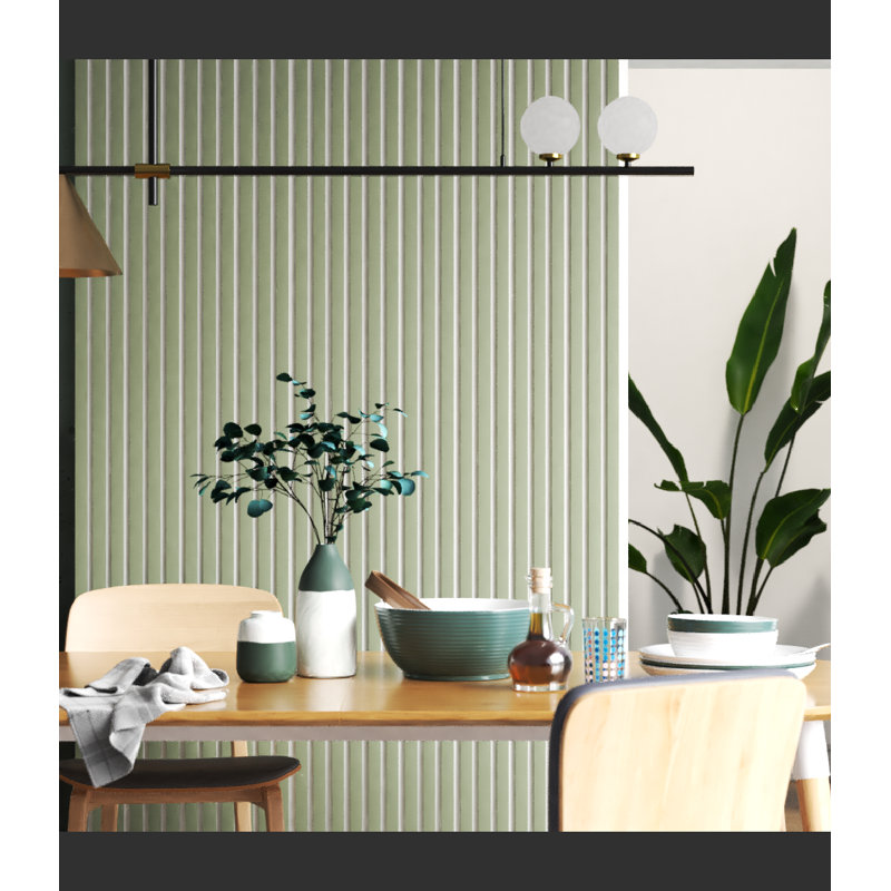 106” L x 12.6” W - 3D Acoustic Soundproof Wood Slat Wall Panel - Decorative Shiplap, Acoustic Wall Tile, Alamosa Green/White