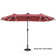 Jacobo 156'' x 78''Rectangular Lighted Market Umbrella with  16 Color Changing Light