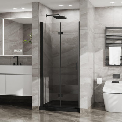 Porte de douche pliante en verre sans cadre l 34 po x H 72 po