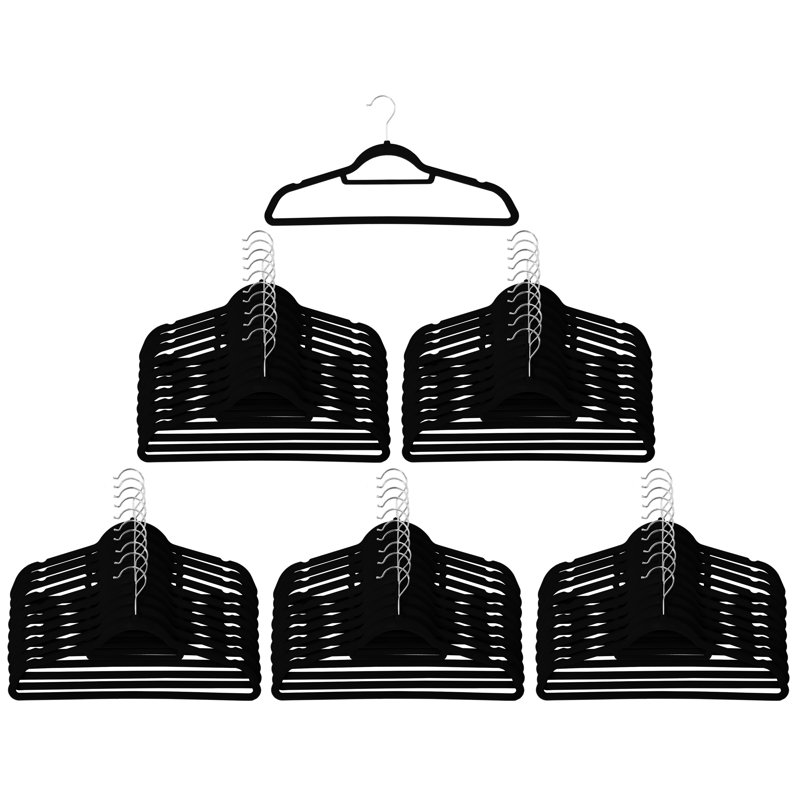 Non-Slip Standard Hanger for Dress/Shirt/Sweater, Black