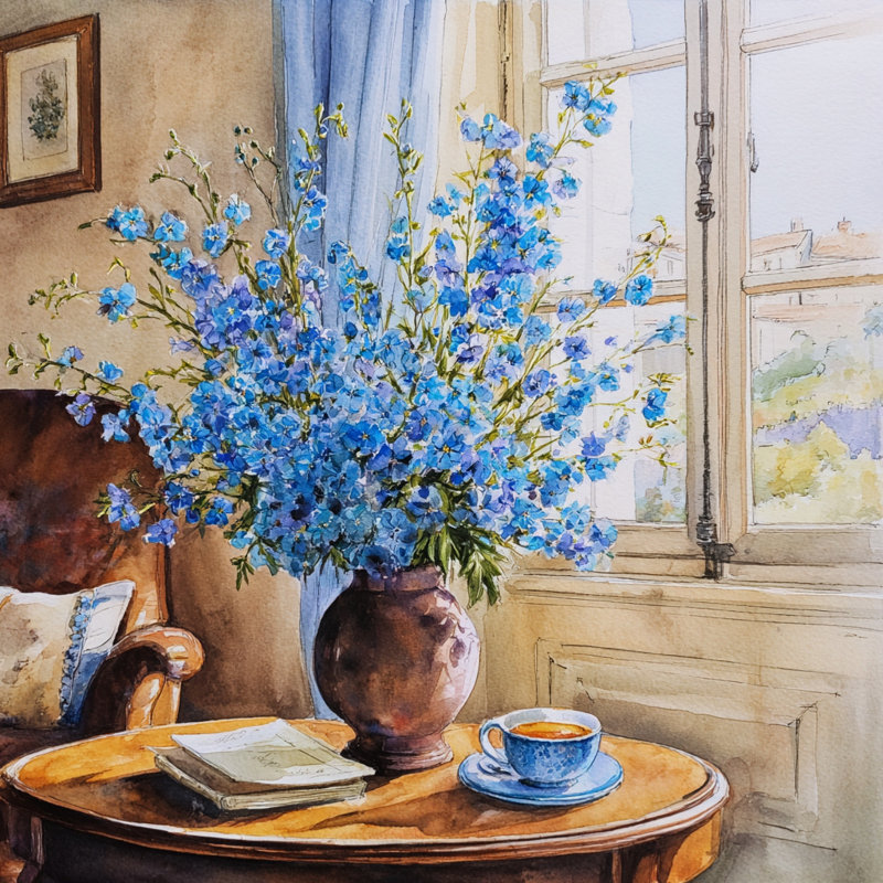 «Morning Tea Florals», art mural sur toile tendue, H 20 po x l 20 po x P 1,5 po