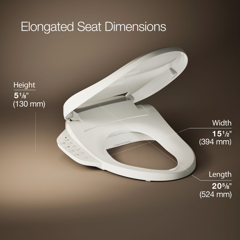 C3® 155 Cleansing Elongated Toilet Seat, Biscuit