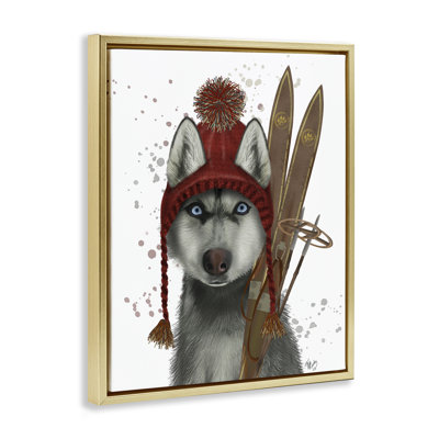 «Husky with Winter Skis» par Fab Funky